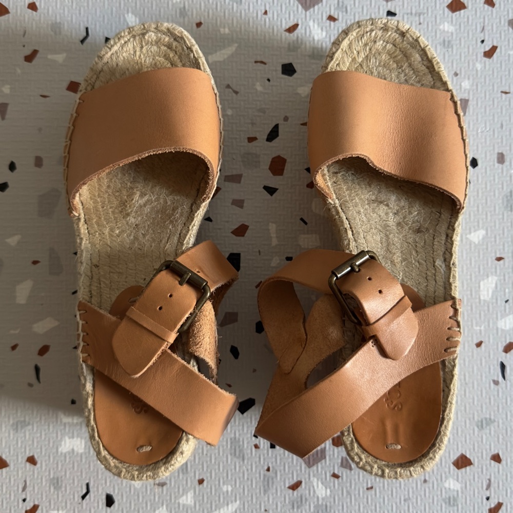 Soludos Minorca High Platform Sandal in Nude Size US 7 - Picture 5 of 10